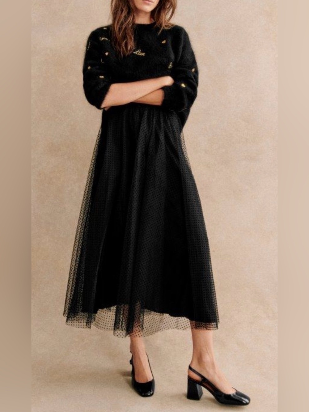 Sezane Masha Skirt in Black Sz US 4 (FR 36)